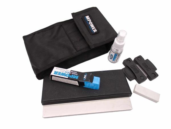 Preview: MPOWER 8″ DOUBLE SIDED DIAMOND BENCHSTONE 300/1200# Diamantschleifplatten mit Streichriemen - Set